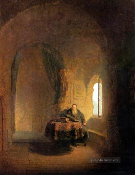 Philosoph Lesen Rembrandt Ölgemälde